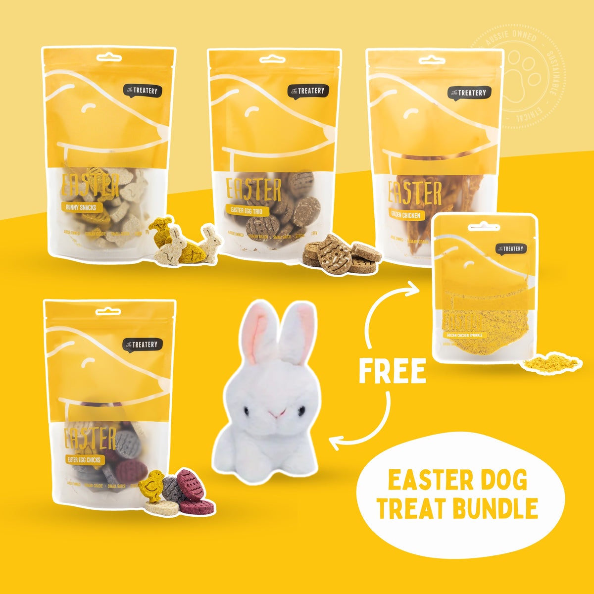 Easter Dog Treat Bundle + Free Easter Bunny Plush (SAVE $16)