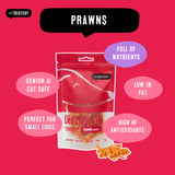 Healthy prawn dog treats rich in antioxidants low fat and safe for senior dogs and cats
