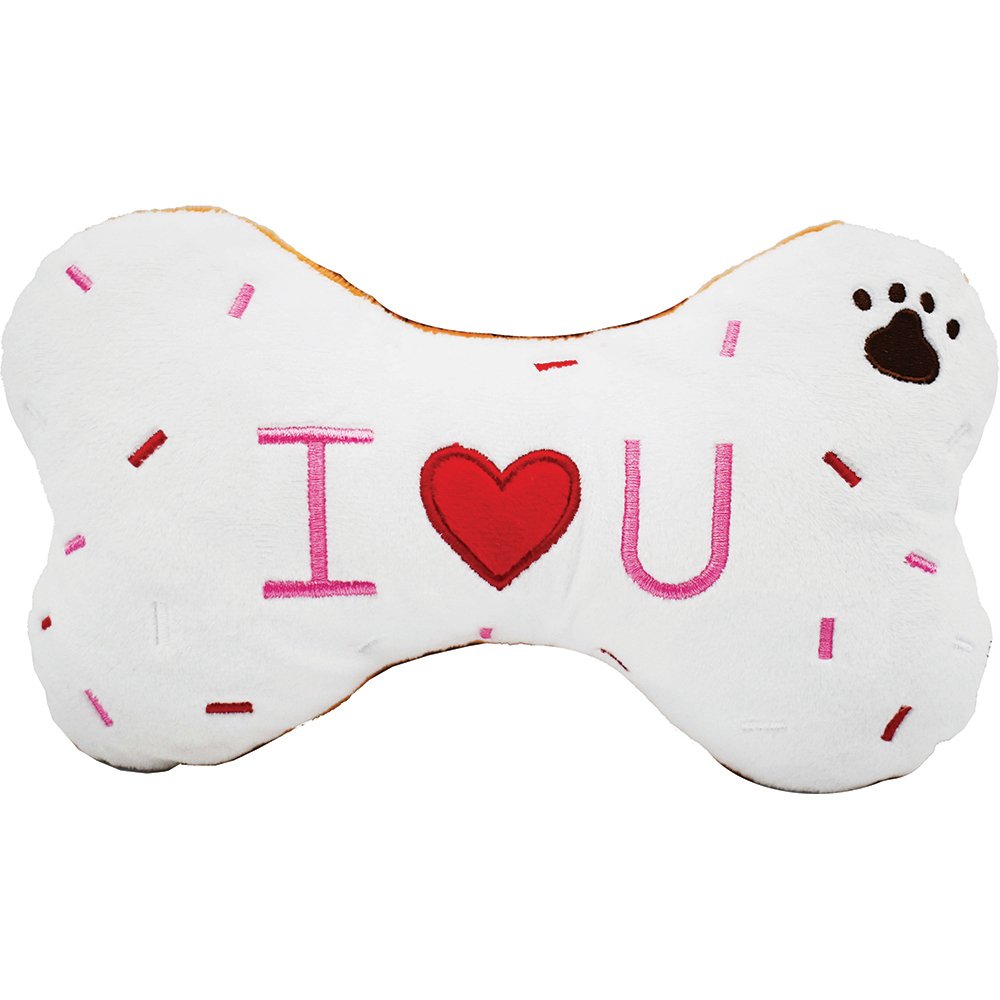Heartfelt bone squeaky plush dog toy cute soft plush toy for dogs interactive and cuddly play