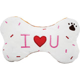 Heartfelt bone squeaky plush dog toy cute soft plush toy for dogs interactive and cuddly play