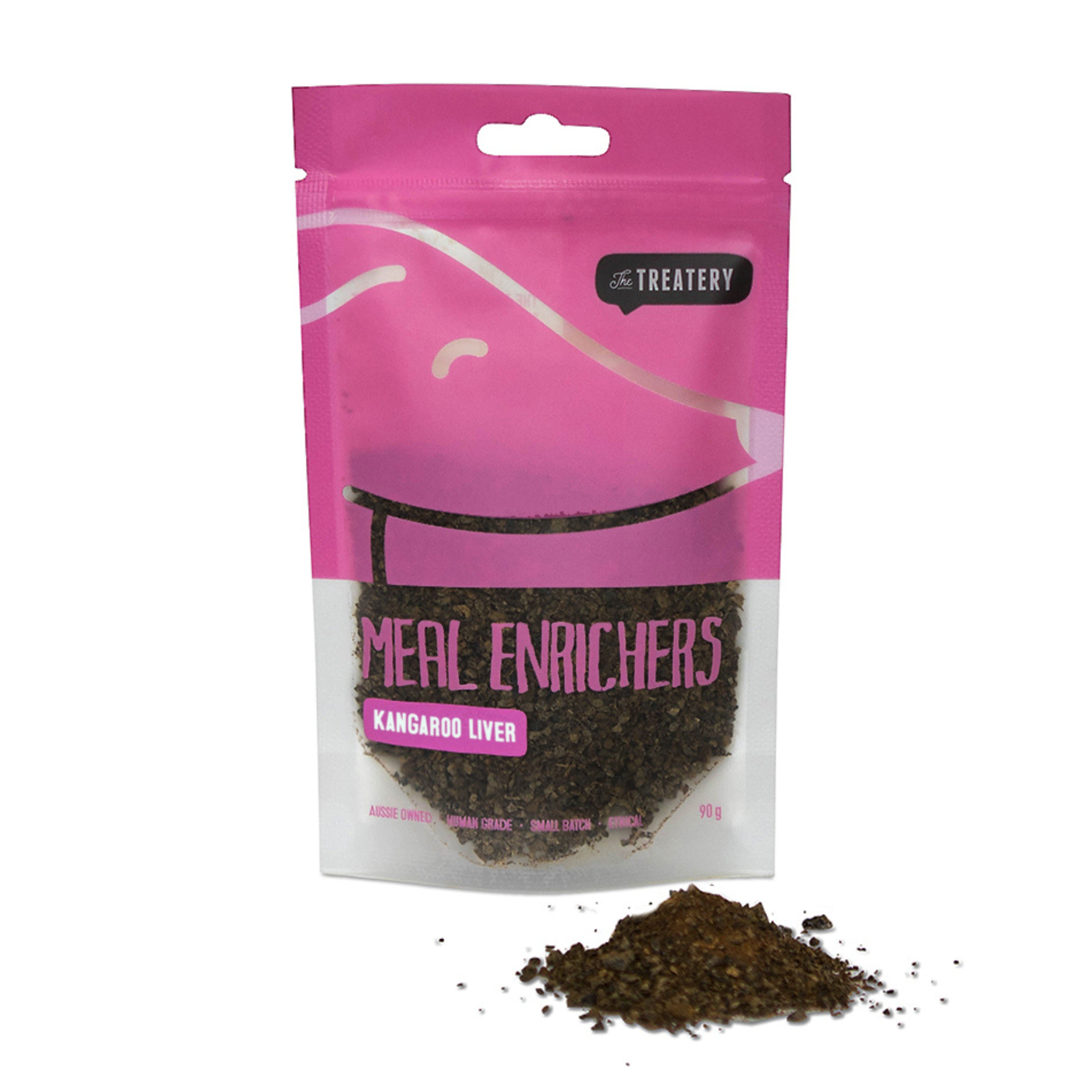 Kangaroo Liver Meal Topper for dogs by The Treatery natural protein supplement for healthy meals.
