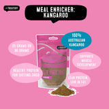 Kangaroo protein powder dog meal topper made with lean Australian meat supports muscle health