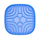Light Blue Wave Ripple Enrichment Bowl with ripple pattern for slow feeding, lick enrichment, and stress relief for dogs.