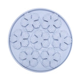 Light blue Flower Slow Feeder Enrichment Bowl featuring raised flower textures to encourage slow feeding and improve digestion.
