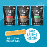 Long lasting chew bundle for medium dogs with beef tendon chicken necks and kangaroo tail pieces