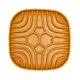 Mustard Wave Ripple Slow Feeder Bowl featuring raised wave design to encourage slow eating and support healthy digestion.