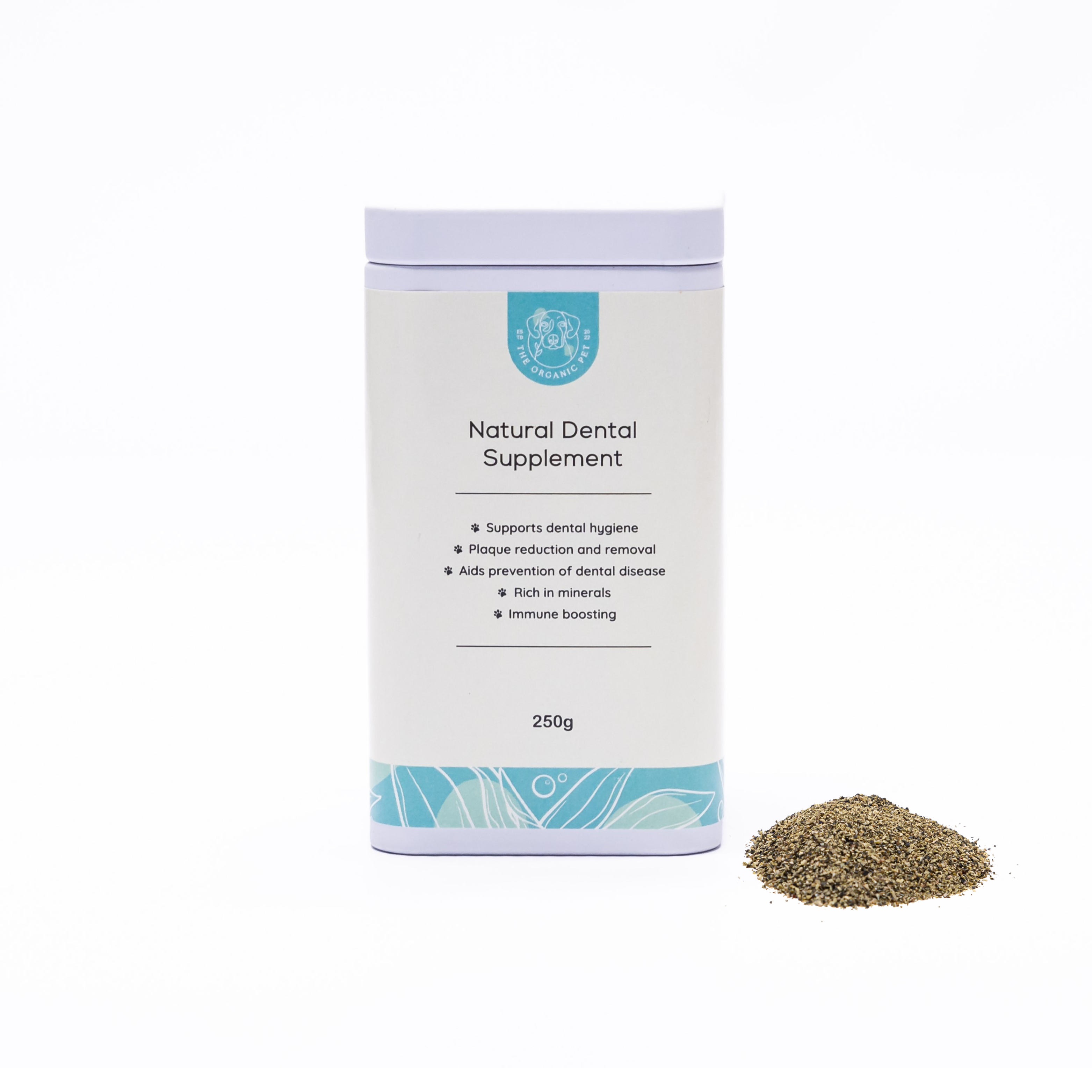 Natural dental supplement for dogs and cats organic plaque remover powder 250g tin
