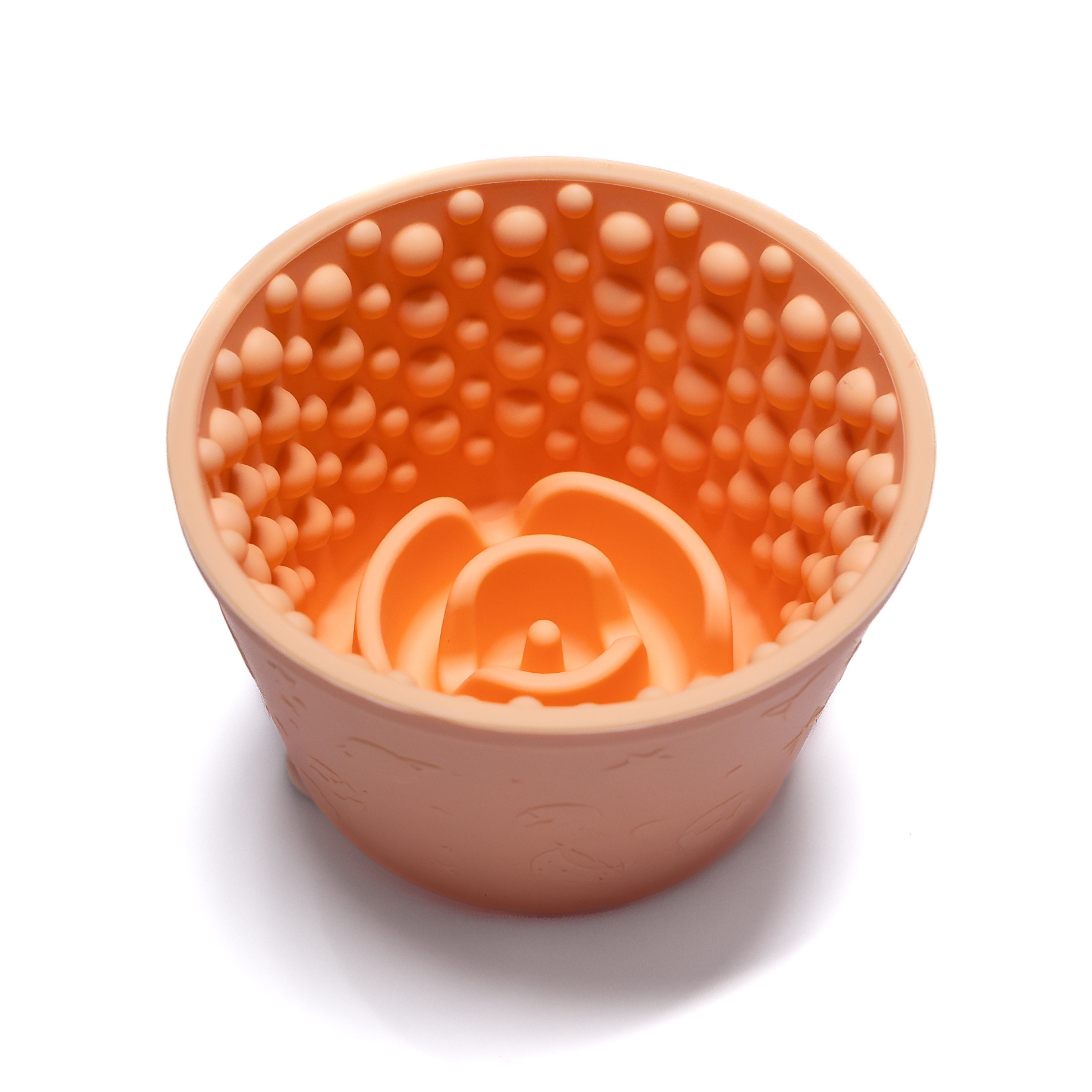 Orange Cosmic Lick Bowl Treat Cup for dogs to promote slow feeding and licking fun.
