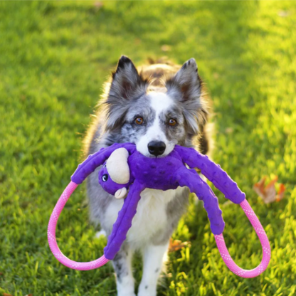 Zippy Paws RopeTugz Purple Monkey Squeaker Dog Toy with Rope