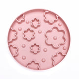 Pink Flower Power Slow Feeder Bowl with flower-shaped ridges for portion control and interactive feeding enrichment.