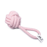 Pink durable dog rope tug toy for interactive play and gentle chewing exercise
