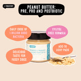 Prebiotic peanut butter for dogs xylitol free probiotic treat for gut support