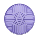 Purple Double Rainbow Slow Feeder Dog Bowl with raised maze design for enrichment.