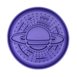 Purple Planet Slow Feeder Bowl with raised space pattern encourages slow eating and healthy digestion for dogs.