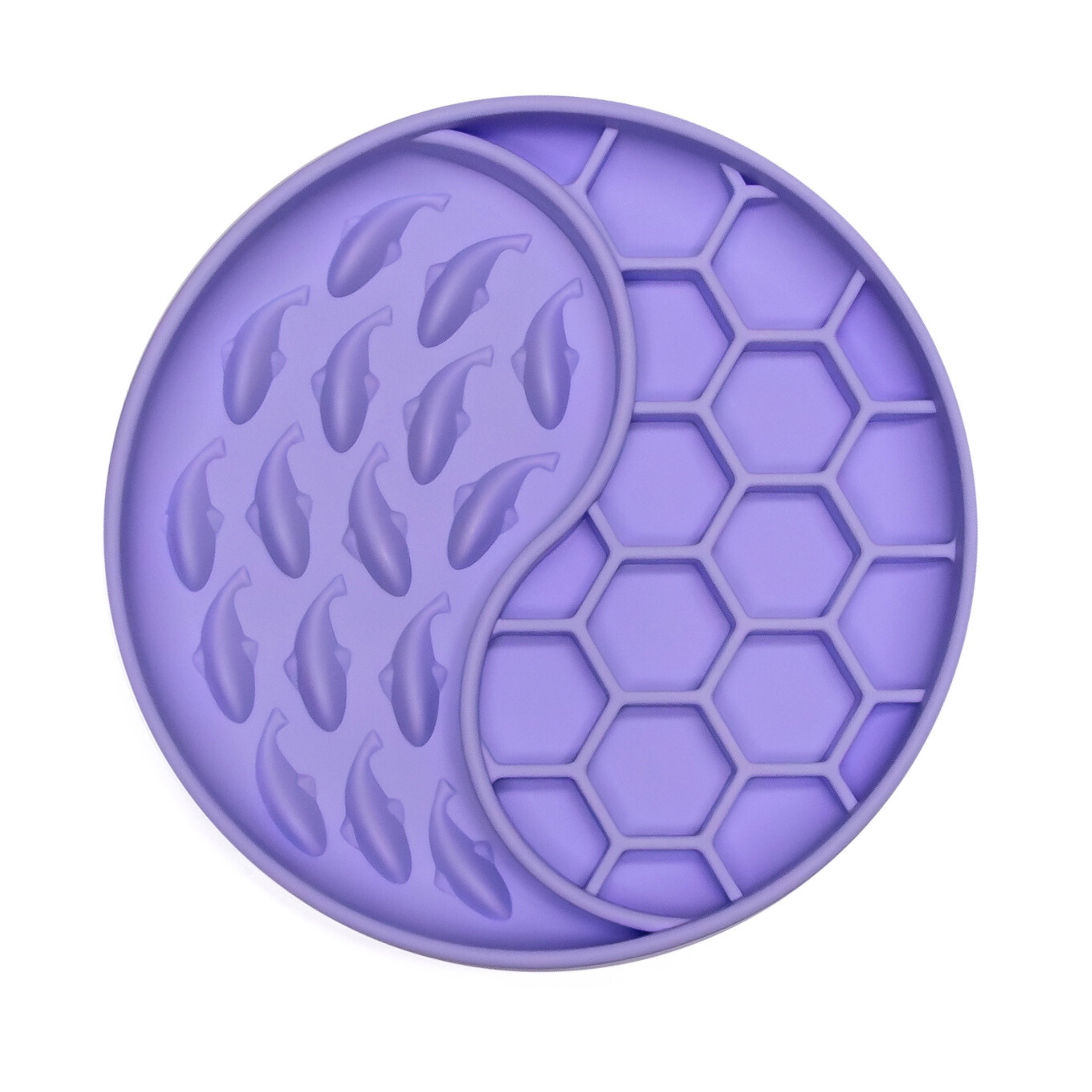 Purple Whale Wave Slow Feeder Bowl encourages enrichment licking, stress relief, and promotes slower eating habits.