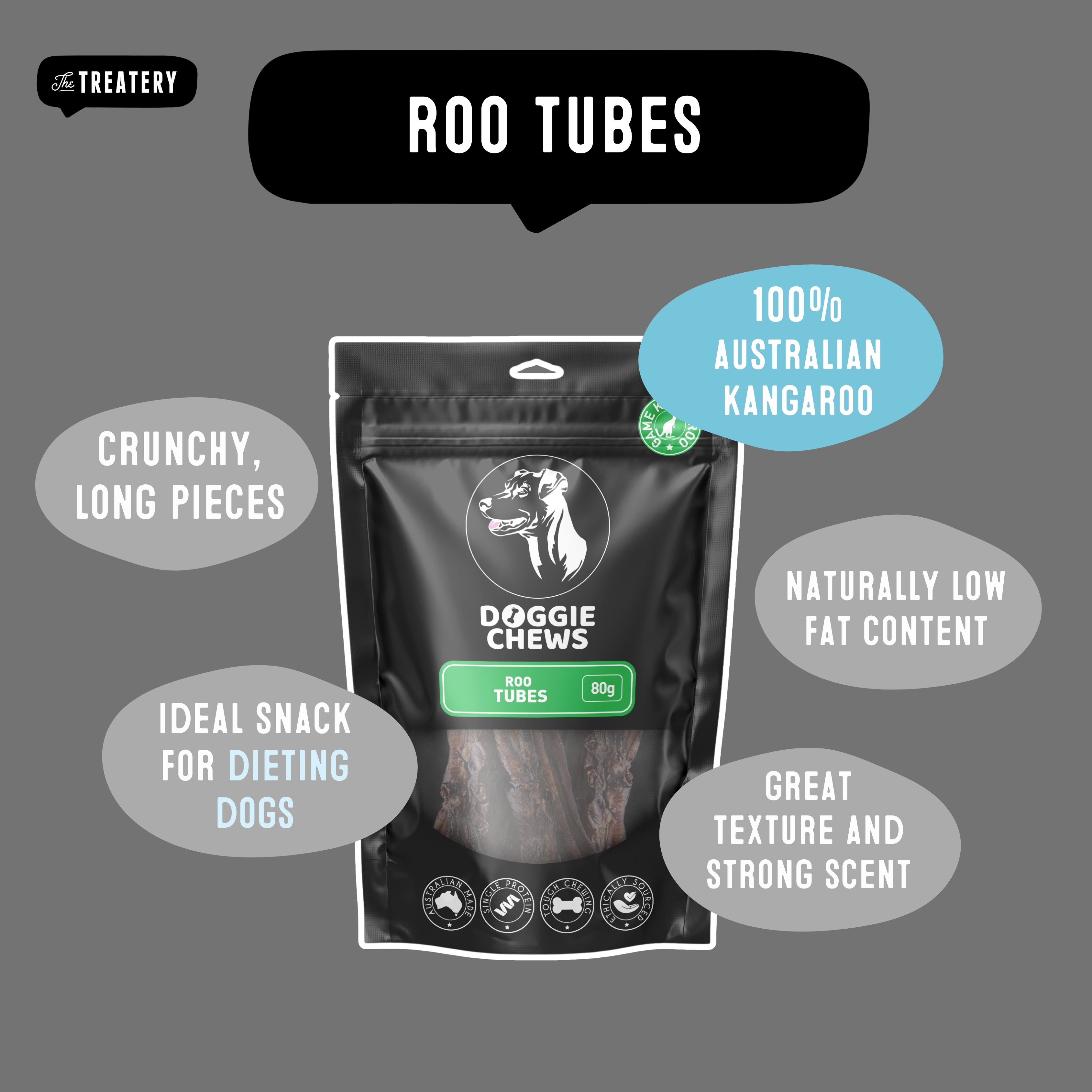 Roo tubes for dogs healthy low fat kangaroo chews ideal for dieting dogs and dental health