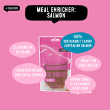 Salmon protein meal topper for dogs made from sustainably caught Australian salmon to support coat health