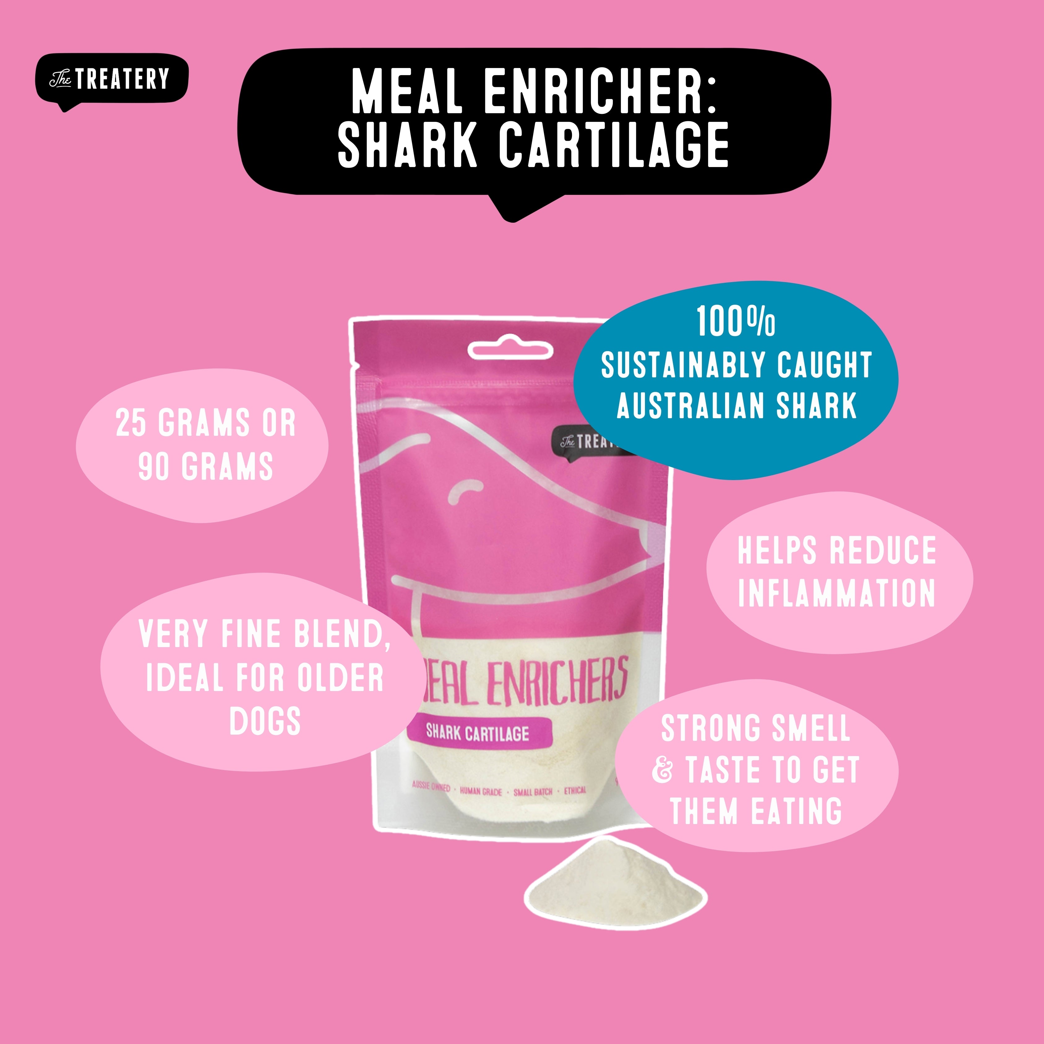 Shark cartilage powder for dogs helps reduce inflammation and supports joint health