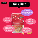 Single protein shark dog treats made from sustainably sourced lean shark meat