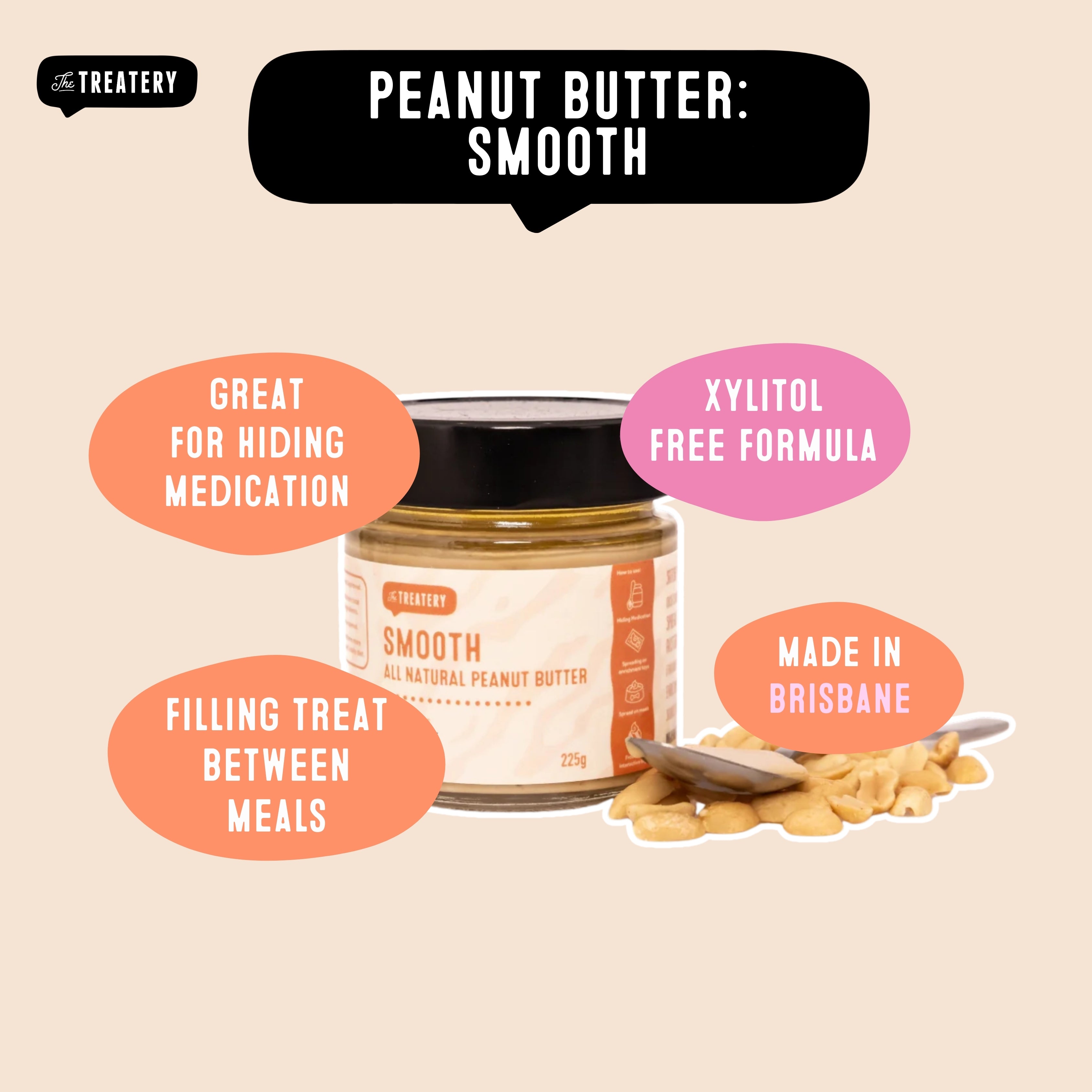 Smooth xylitol free peanut butter for dogs ideal for enrichment toys and homemade peanut butter dog cookies