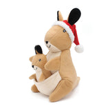 ZippyPaws Holiday Burrows Festive Kangaroo Hide and Seek Burrow Toy