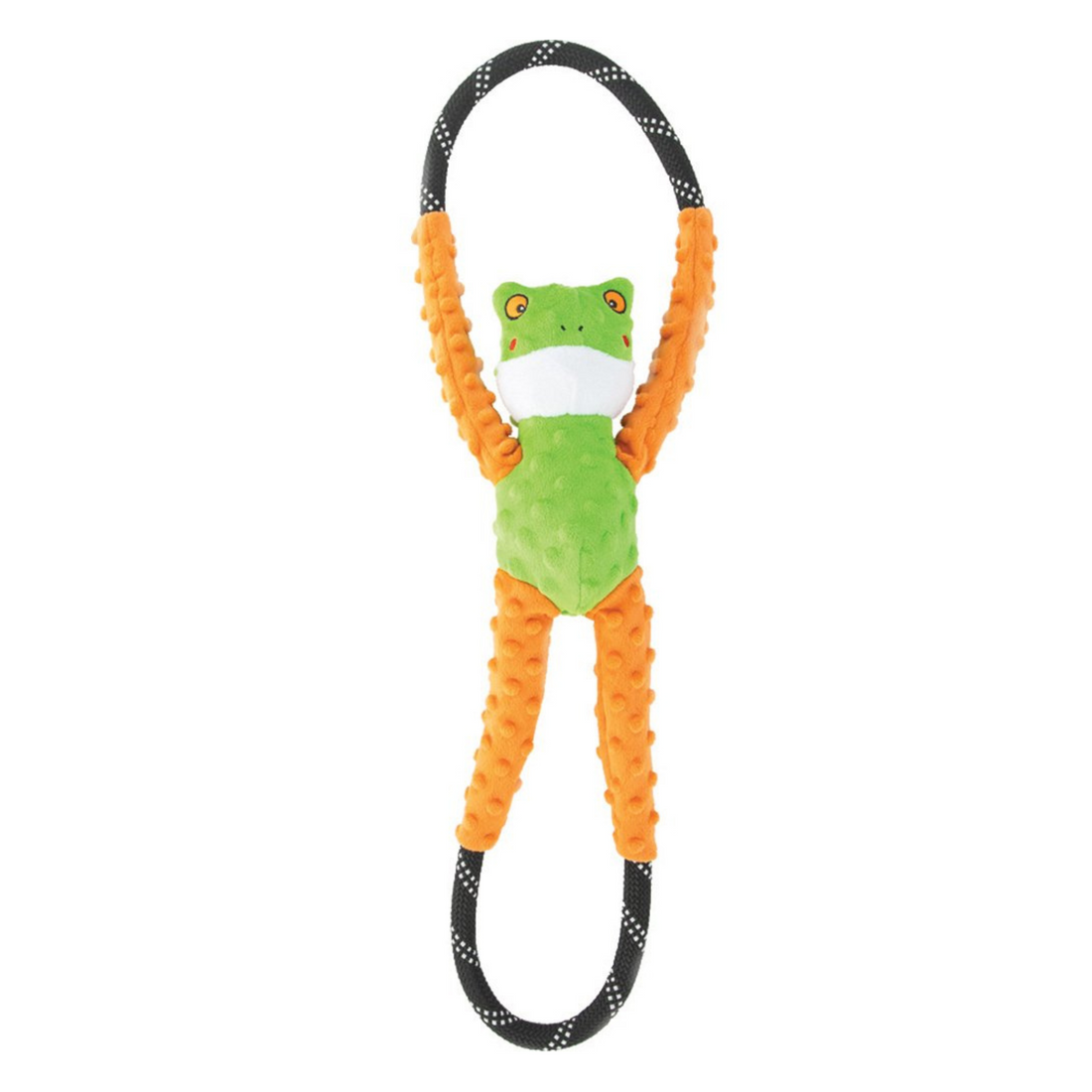 Zippy Paws RopeTugz Tree Frog Squeaker Dog Toy with Rope