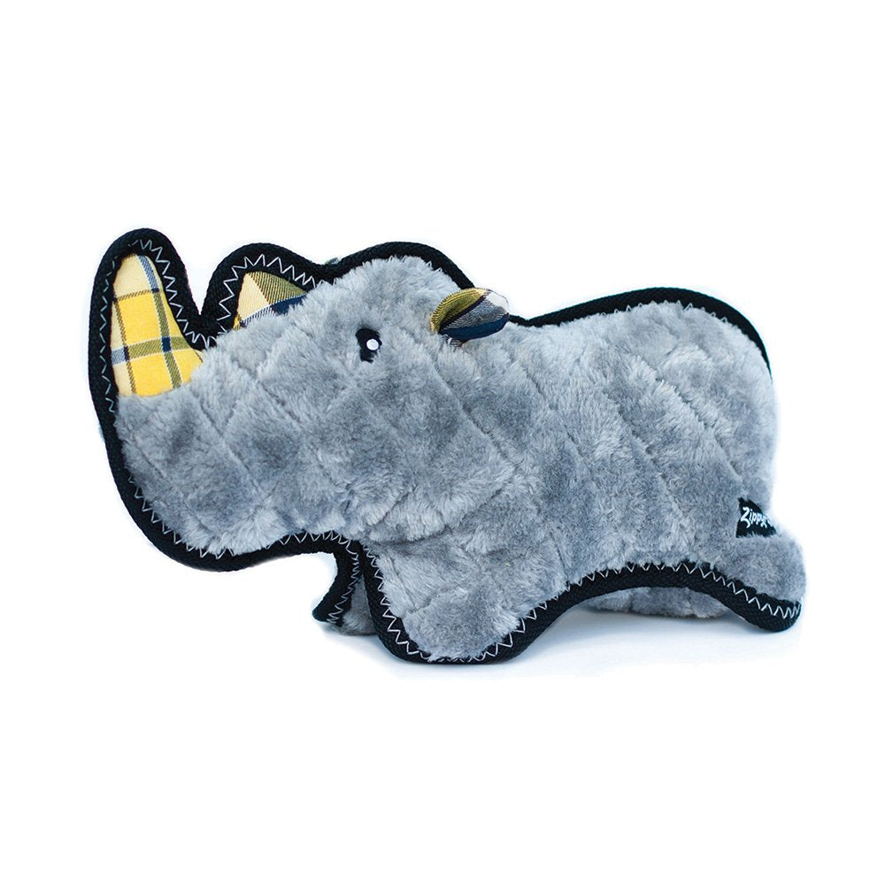 ZippyPaws Z-Stitch Grunterz Ronny The Black Rhino Dog Toy