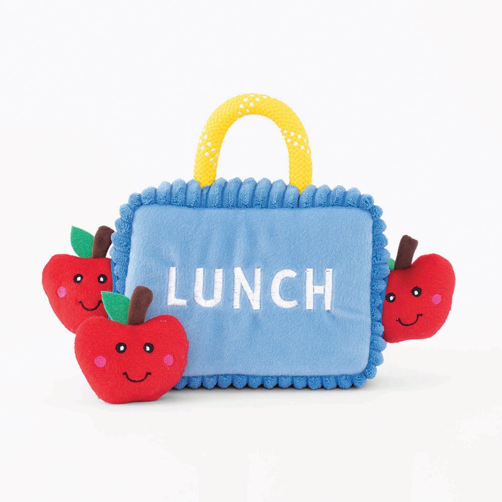 ZippyPaws Zippy Burrow Lunchbox with Apples | 2-in-1 Hide and Seek Interactive Dog Toy