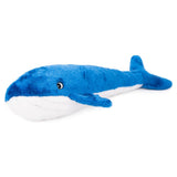 Zippy Paws Jigglerz blue whale squeak plush dog toy soft squeaky ocean animal toy for playful dogs