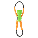 Zippy Paws RopeTugz frog rope dog toy squeaky tug toy for fun and durable dog play