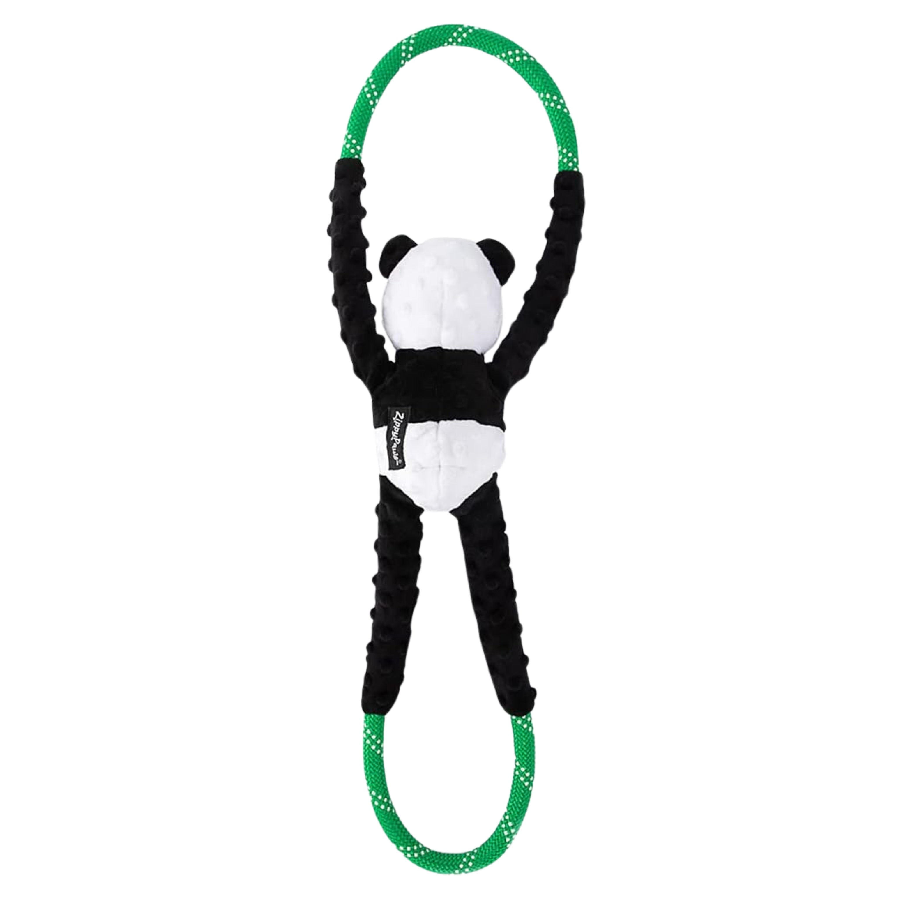 Zippy Paws RopeTugz panda rope dog toy squeaky tug toy for strong and fun playtime