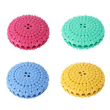 Macaron dog treat toy interactive enrichment toy for dogs in pink yellow blue and green colors