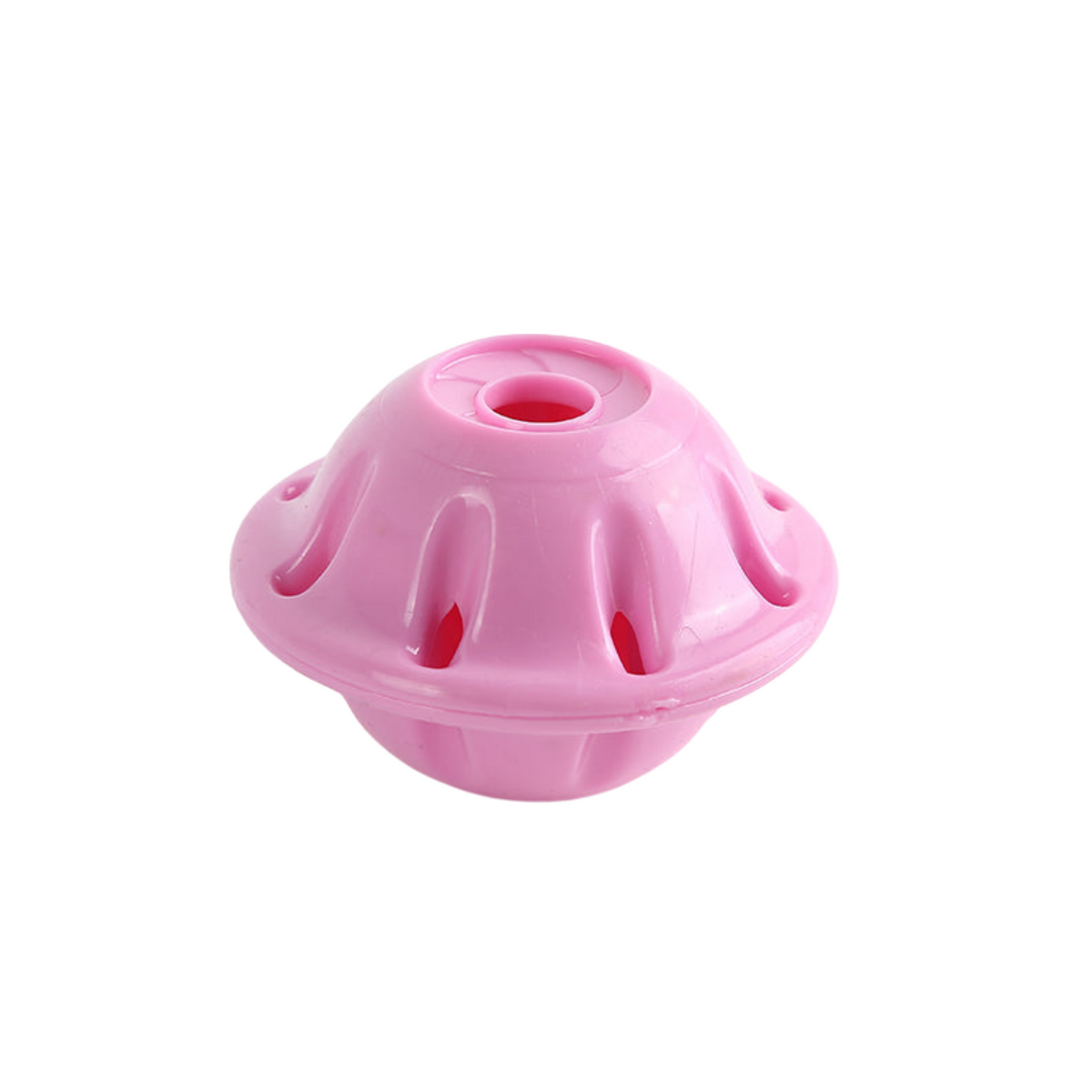 Pink Himalayan dental chew holder for dogs keeps chews secure and promotes healthy teeth